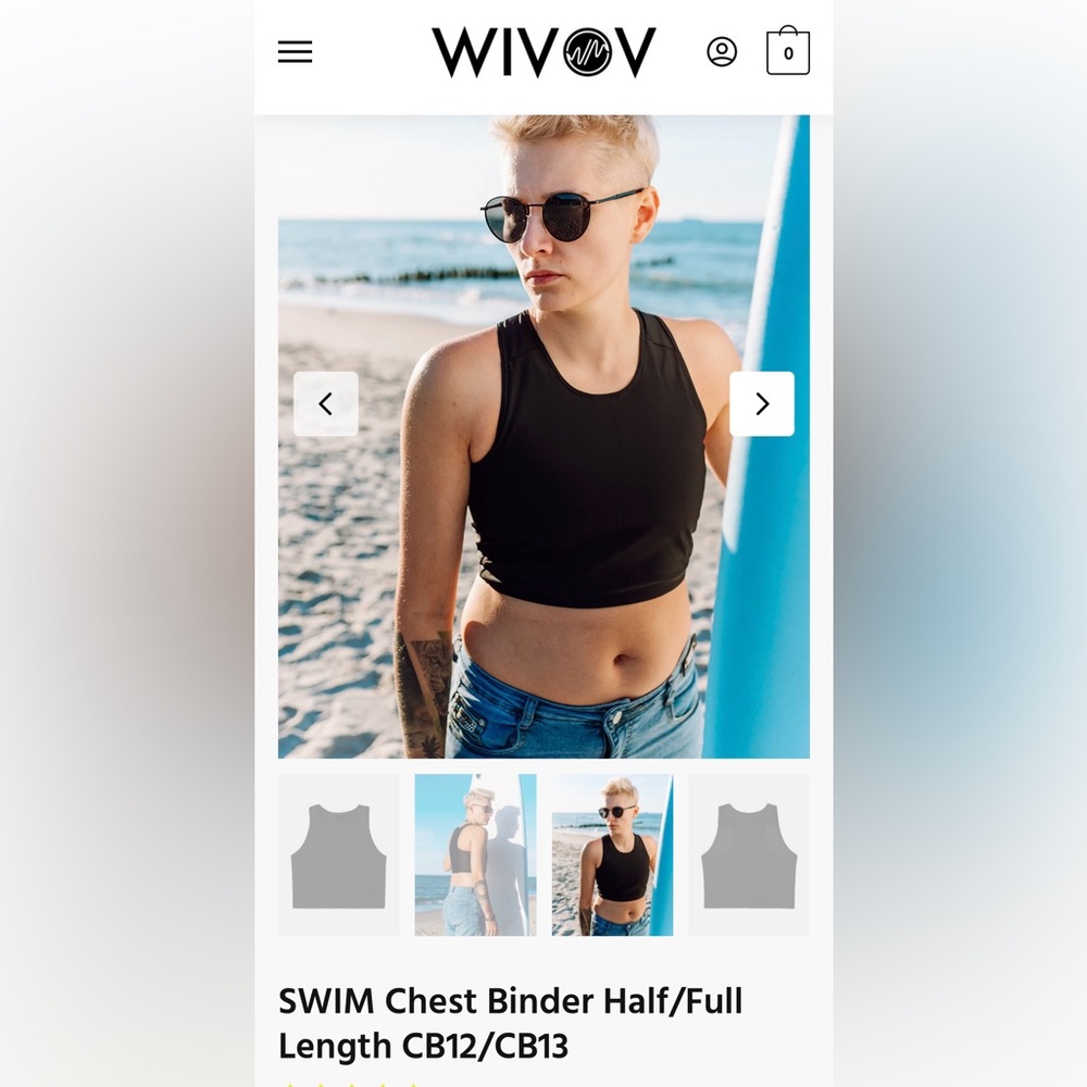 SWIM Chest Binder Half Length XL